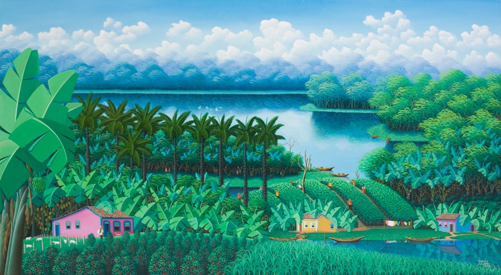 painting north east Brazil, coconut trees and nature